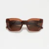 Acetat-Sonnenbrille mit rechteckigem Rahmen Acetat-Sonnenbrille mit rechteckigem Rahmen