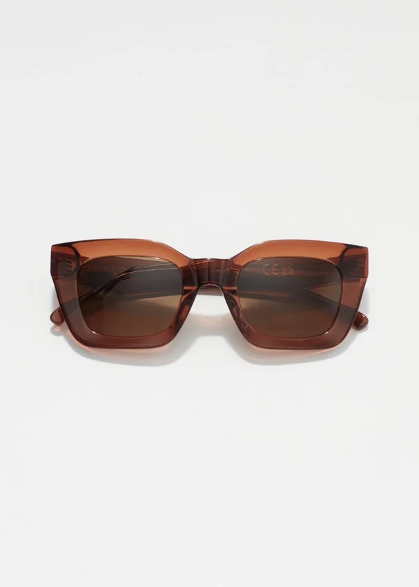 Acetat-Sonnenbrille mit rechteckigem Rahmen Acetat-Sonnenbrille mit rechteckigem Rahmen