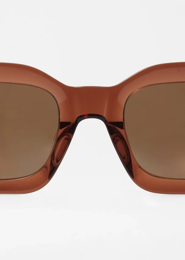 Acetat-Sonnenbrille mit rechteckigem Rahmen Acetat-Sonnenbrille mit rechteckigem Rahmen