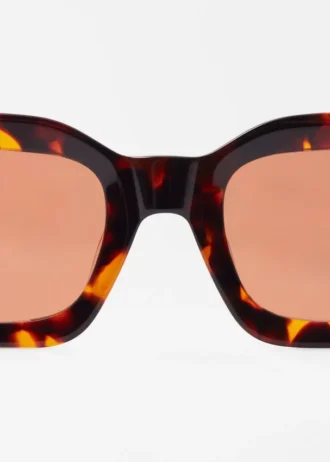 Acetat-Sonnenbrille mit rechteckigem Rahmen