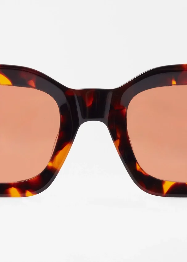 Acetat-Sonnenbrille mit rechteckigem Rahmen Acetat-Sonnenbrille mit rechteckigem Rahmen