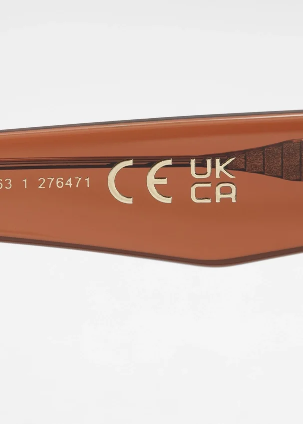 Acetat-Sonnenbrille mit rechteckigem Rahmen Acetat-Sonnenbrille mit rechteckigem Rahmen