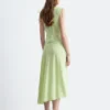 Asymmetrisch drapiertes Midikleid