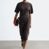 Asymmetrisches Midikleid aus T-Shirt-Material