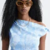 Asymmetrisches Midikleid mit Paisley-Muster