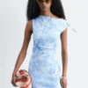 Asymmetrisches Midikleid mit Paisley-Muster