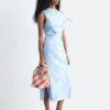 Asymmetrisches Midikleid mit Paisley-Muster