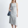 Asymmetrisches Midikleid mit Rüschen