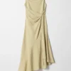 Asymmetrisches Midikleid mit Wickelknoten