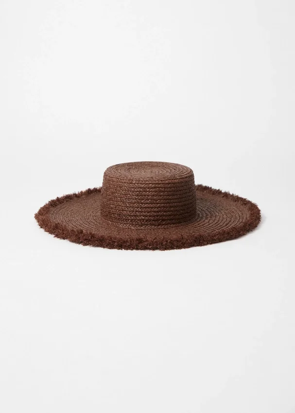 Ausgefranster Raffia-Strohhut Ausgefranster Raffia-Strohhut