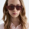 Aviator-Sonnenbrille mit quadratischem Rahmen