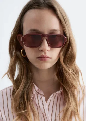 Aviator-Sonnenbrille mit quadratischem Rahmen