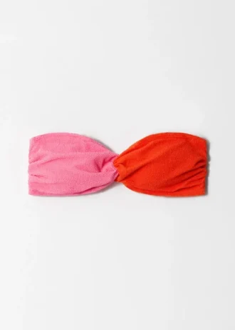 Bandeau-Bikini-Oberteil mit Struktur