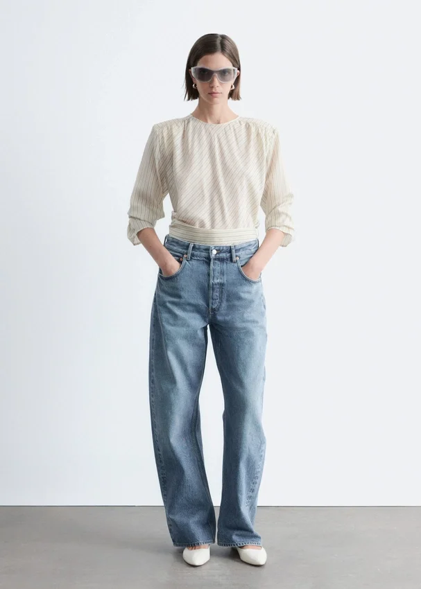Barrel-Jeans mit weitem Bein Barrel-Jeans mit weitem Bein