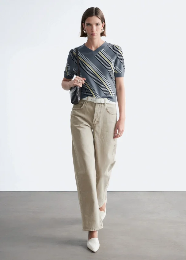 Barrel-Jeans mit weitem Bein Barrel-Jeans mit weitem Bein