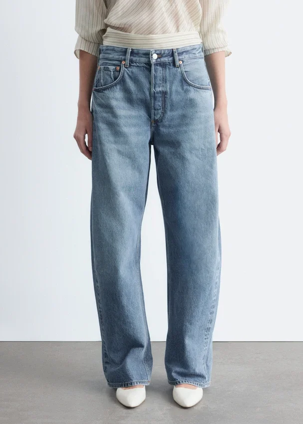 Barrel-Jeans mit weitem Bein Barrel-Jeans mit weitem Bein