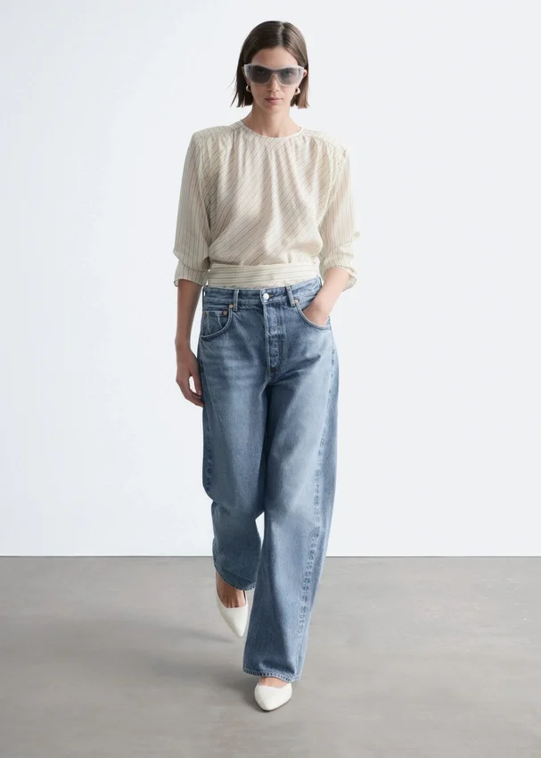 Barrel-Jeans mit weitem Bein Barrel-Jeans mit weitem Bein