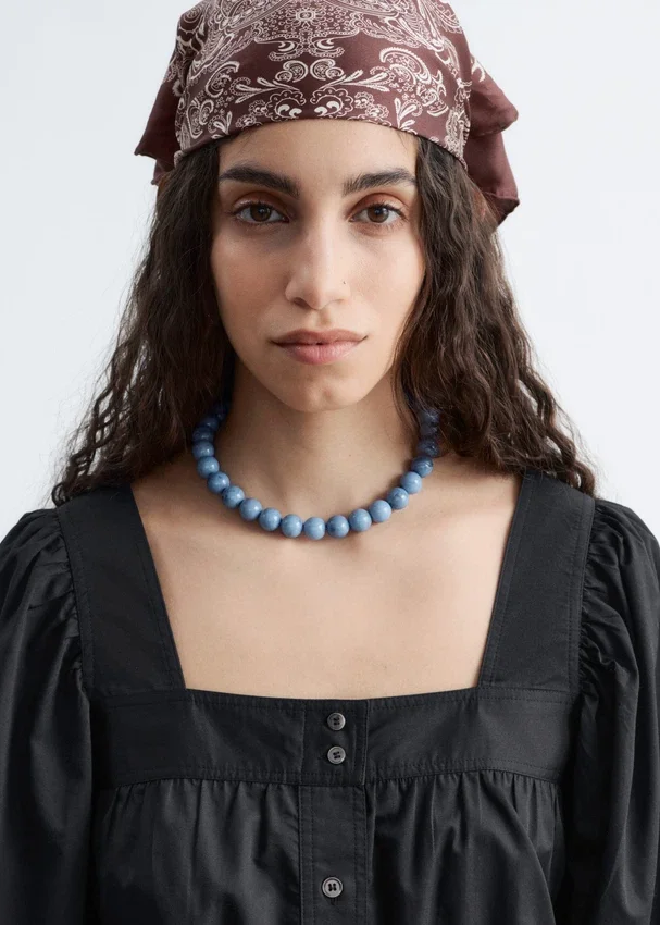 Baumwoll-Bluse mit quadratischem Ausschnitt Baumwoll-Bluse mit quadratischem Ausschnitt