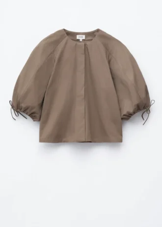 Baumwoll-Bluse mit voluminösen Ärmeln