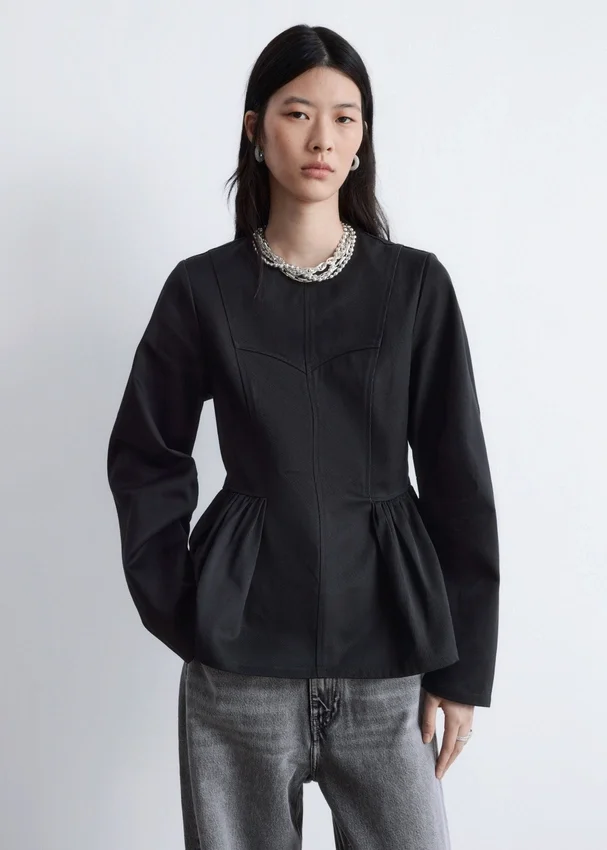 Baumwoll-Peplum-Oberteil Baumwoll-Peplum-Oberteil