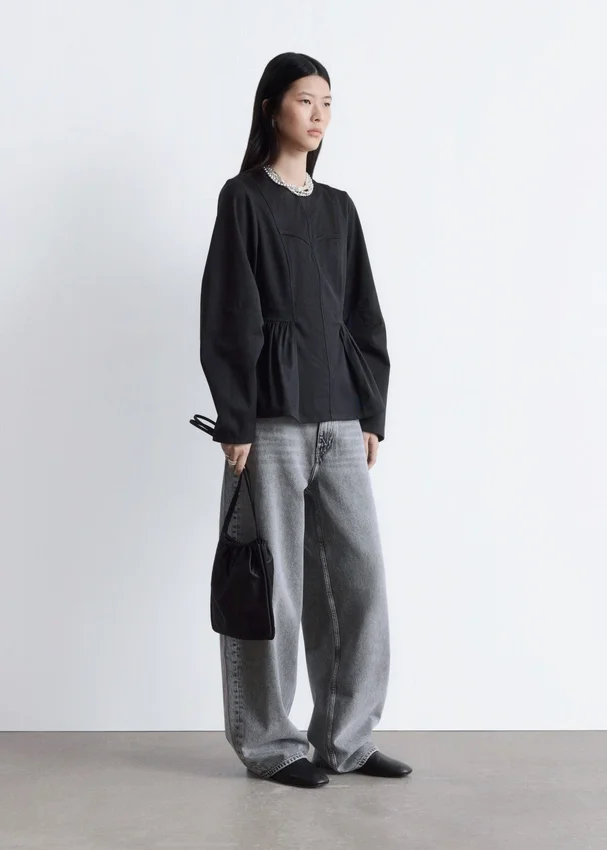 Baumwoll-Peplum-Oberteil Baumwoll-Peplum-Oberteil