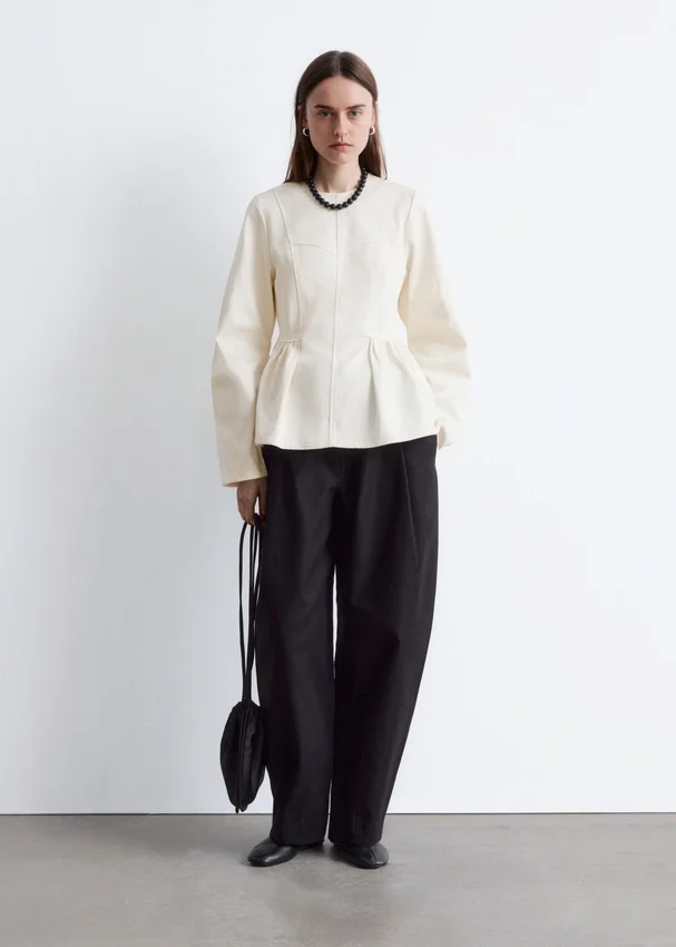 Baumwoll-Peplum-Oberteil Baumwoll-Peplum-Oberteil