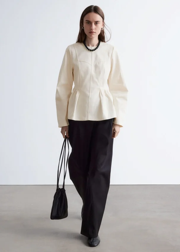 Baumwoll-Peplum-Oberteil Baumwoll-Peplum-Oberteil