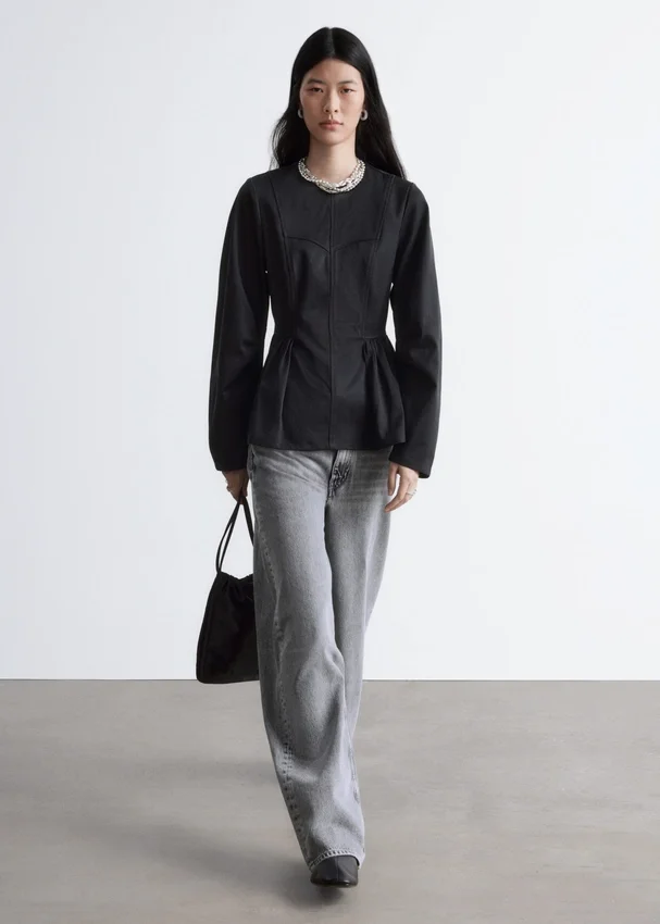 Baumwoll-Peplum-Oberteil Baumwoll-Peplum-Oberteil