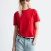 Baumwoll-T-Shirt mit Rundhalsausschnitt