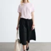 Baumwoll-T-Shirt mit Rundhalsausschnitt