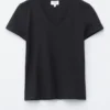 Baumwoll-T-Shirt mit V-Ausschnitt