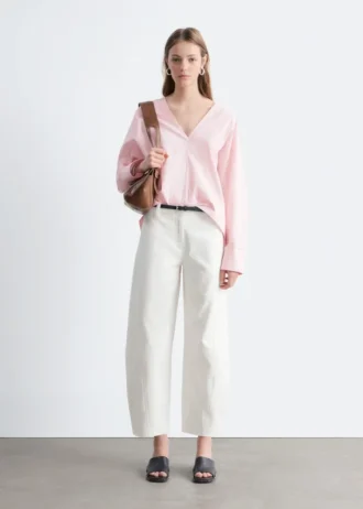 Baumwoll-Twill-Hose mit geradem Bein