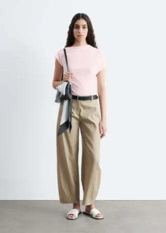 Baumwoll-Twill-Hose mit geradem Bein