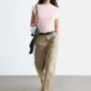 Baumwoll-Twill-Hose mit geradem Bein Baumwoll-Twill-Hose mit geradem Bein