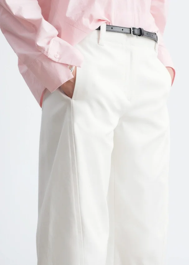 Baumwoll-Twill-Hose mit geradem Bein Baumwoll-Twill-Hose mit geradem Bein