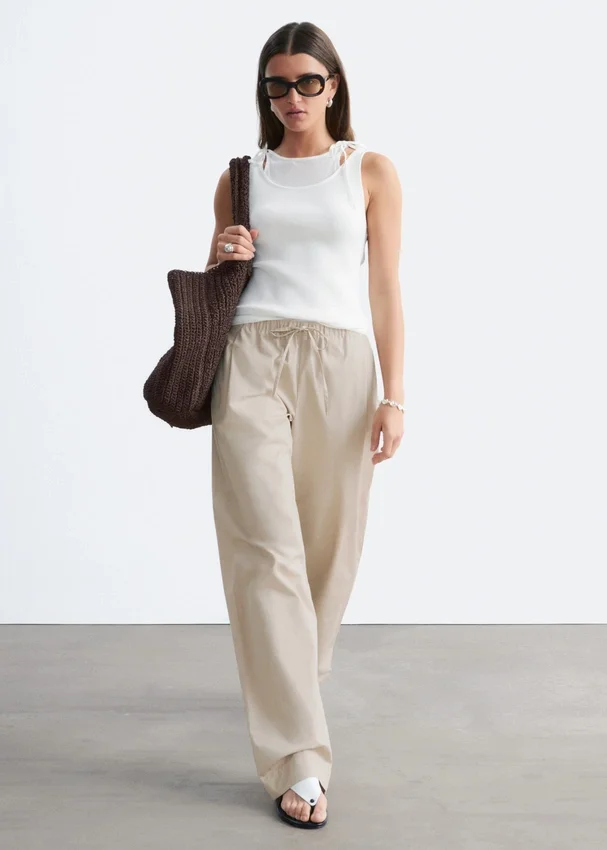 Baumwoll-Twill-Hose mit Kordelzug Baumwoll-Twill-Hose mit Kordelzug