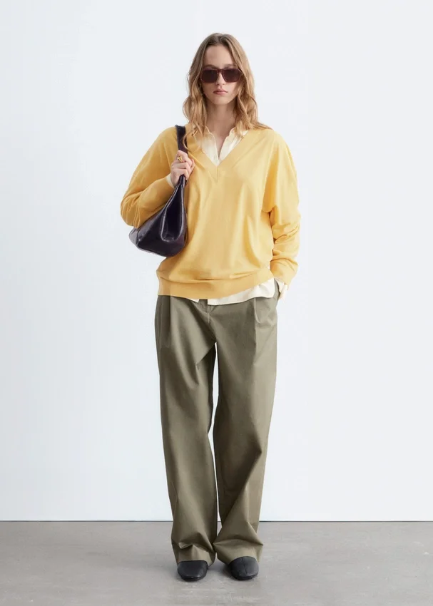 Baumwollhose mit Bundfalten Baumwollhose mit Bundfalten