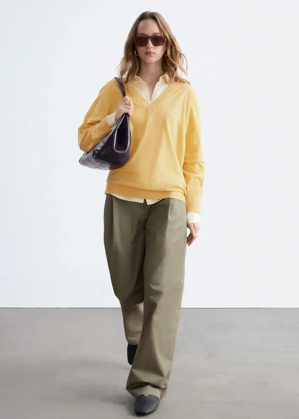 Baumwollhose mit Bundfalten Baumwollhose mit Bundfalten