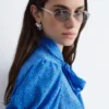 Bedruckte Seiden-Bluse mit Krawattenkragen Bedruckte Seiden-Bluse mit Krawattenkragen
