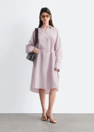 Bedrucktes Midikleid aus Seide und Baumwolle