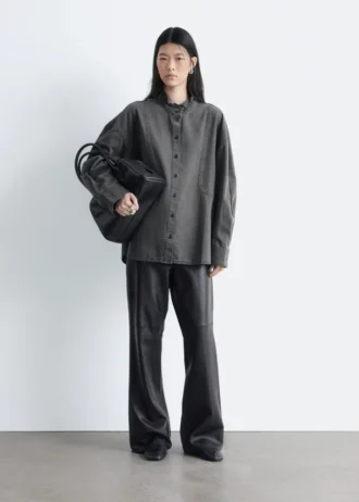 Übergroße Jeans-Bluse