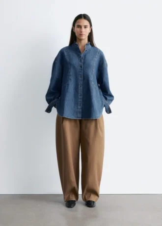 Übergroße Jeans-Bluse