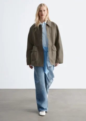 Übergroße Utility-Jacke mit Kordelzug