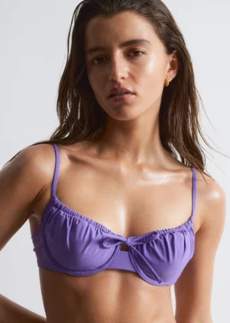 Bikini-Oberteil mit Bügel und Schleifendetail