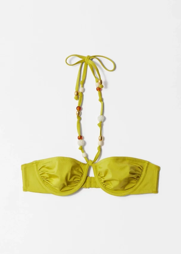 Bikini-Oberteil mit Perlenverzierung im Balconette-Stil Bikini-Oberteil mit Perlenverzierung im Balconette-Stil