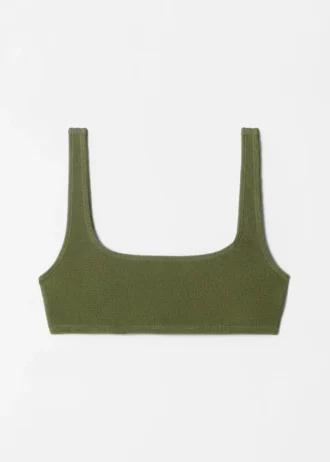 Bikini-Oberteil mit strukturiertem, quadratischem Ausschnitt