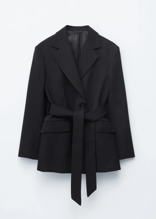 Blazer mit Kordel-Gürtel aus Wolle Blazer mit Kordel-Gürtel aus Wolle