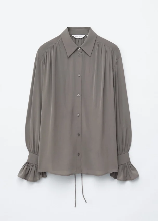 Bluse mit gerafftem Rücken und Bindeband Bluse mit gerafftem Rücken und Bindeband