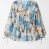 Bluse mit Rüschen und Kordelzug