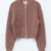 Bomberjacke aus gestrickter Wolle Bomberjacke aus gestrickter Wolle